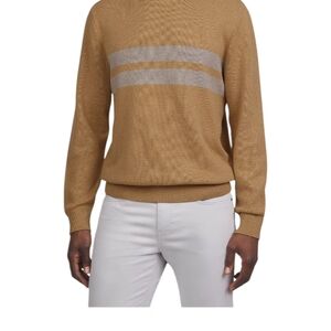 Chaps Tan and Gray Mens Crewneck Sweater Size M NWT